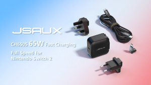 JSAUX Universal 65W USB C Charger for Nintendo Switch 2 ROG Ally Steam Deck Legion Go 65 Watt PD Wall Fast Charging Power Adapter