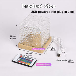 Ocean Wave Aurora Projector Light Remote 16 Colors RGB Dimmable Water Ripple Flame Crystal Lamp for Living Room Study Bedroom