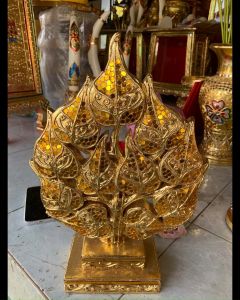 ต้นโพธิ์ทอง ใบโพธิ์ทอง ไม้แกะสลัก #10นิ้ว ต้นใหญ่ 10 นิ้ว
