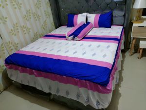 SEPRAI RUMBAI MOTIP MINIMALIS UK 180X200X35CM FREE 2SARUNG BANTAL 2SARUNG GULING