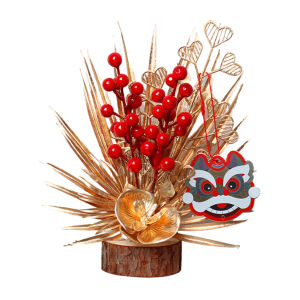 [Wondering]   Chinese New Year Artificial Bouquet Auspicious Tree CNY Wedding Chinese New Year Decorations Light Tree Ornaments Lantern Home Wood Tabletop Miniature Models 新年装饰品树摆件 1-3 days to you