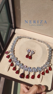 Neriza Jewelry/ชุดเครื่องประดับเพชรสังเคราะห์ประกายเทียบเท่าเพชรแท้ จัดส่งพร้อมกล่อง NZC017
