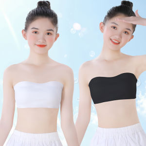 สาวไร้สายเต้นรําชุดชั้นในที่มองไม่เห็นห่อหน้าอกเด็กใหญ่ชุดชั้นในป้องกันแสง Bralette ผ้าไนลอนเหมาะสําหรับนักเรียน