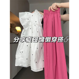 Advanced Sense of Love Doll Top with Loose Berry Color Wide Leg Pants for Women Casual Sporty Two-Piece Set