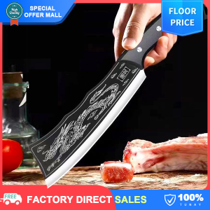 Heavy Duty Japanese Kitchen Black Dragon Knife with Cover Stainless Steel Forged Cooking Knives