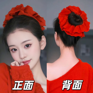 Red Lace Hairband Large Size Hair Ties Womens Lucky Year New Year Hair Accessories Korean Style  out Fashion Jewelry