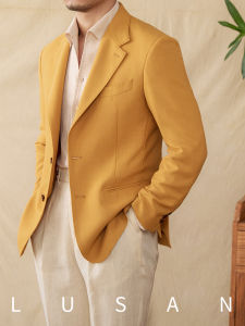 Mr. Lusan Summer Retro Petty Bourgeoisie Slim-Fitting Suit Easiest for Match Leisure Commute Linen Blend Breathable Young Suit for Men