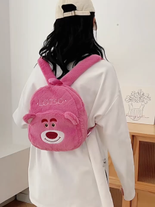 MOUSSON กระเป๋าเป้คิตตี้น่ารักสำหรับเด็กด้วยวัสดุนุ่มและระบบซิป