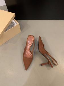 London HolidayITSK เรียบหรู รองเท้าแตะหัวแหลม ผู้หญิง สีดำ รองเท้าส้นสูงรองเท้าเดี่ยว ทันสมัย Lady Head Cover สไตล์ฝรั่งเศส