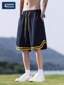 Ice Silk Basketball Shorts Lightweight Summer Sporty Loose Fit Quick Dry Running Casual Mid-Length Straight Leg Pants