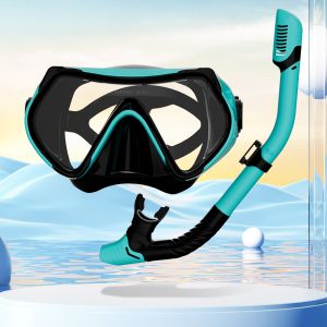 ชุดดำน้ำตื้นแบบมืออาชีพ หน้ากากป้องกันหมอกและท่อหายใจแบบดรายท็อป กระจกนิรภัย อุปกรณ์ดำน้ำว่ายน้ำสำหรับทุกเพศ 7 สี จัดส่งฟรี