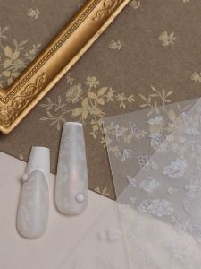 Dudu Nail Park Austria Import Ceramic White Bottoming Drill Nail Stickers Paper Printing Retro National Style Atmosphere Diamond