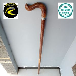 tongkat jalan kayu kelor emas variasi cincin C08