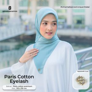 HIJAB SEGIEMPAT PARIS COTTON EYELASH BAHAN PARIS KATUN PREMIUM BAGIAN TEPI FULL RAJUT