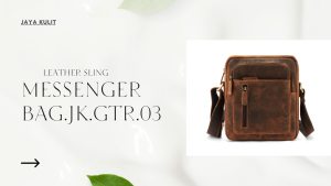 JAYA LEATHER Tas Selempang Kulit Asli Leather Sling Messenger Bag Crazy Horse.JK.GTR.03 Brown