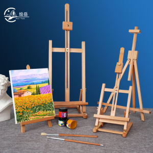 Painted Yue Beech Desktop Small Easel Wooden Foldable Oil Painting Easel Sketch Oil Painting Sketch Artboard Easel Set