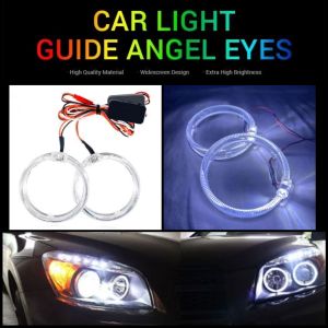 COB Angel Eyes Halo Ring Lights Driving Lamp LED Headlights Car DRL Daytime Lights