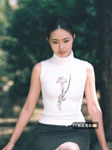 Áo Vest Không Tay Thêu Cổ Cao Phong Cách Dân Tộc Dành Cho Nữ Mùa Thu 2025 Áo Ba Lỗ Thường Ngày Có Sẵn Tại Trung Tâm Mua Sắm