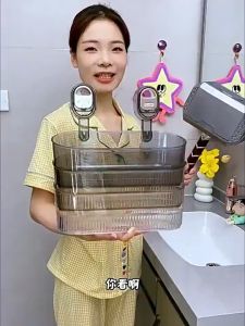 Suction Cup Storage Rack Tandas Penyimpanan Wall Mounted Organizer No Drill Installation Holder Cosmetic Organizer