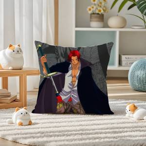 Bandai | One Piece Jinbe Helmsman Anime Plush Pillow Cover Soft Short Plush Cushion Cover For Sofa Bedroom Home Decor Gift Decoration