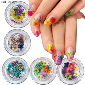 New Arrival Bottled Starry Sky Internet Celebrity Nail Beauty Dried Flowers Ornament Ins Fresh Whole Flower Real Flower Mixed Nail Dried Flower
