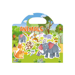 Early Education DIY Sticker Book for Children Animal Dinosaur Ocean Scene Reusable Stickers Cross-Border Learning Toy