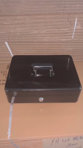 Cash Box with Lock and Money Tray Money Box Portable Safe Box Removable Coin Saving Organizer