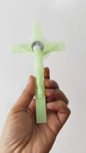 New Glow-in-the-Dark Luminous Crucifix Religious 5 1/2 Inches with Saint Benedict Medal Hanging Cross