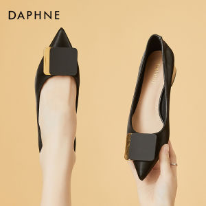 รองเท้าส้นแบนหัวแหลมสีเขียว Daphne รองเท้าส้นเตี้ยแบบสวมสบายสำหรับผู้หญิง รองเท้าลำลอง รองเท้าส้นเตี้ย รองเท้าส้นแบน รองเท้าส้นแบนหัวแหลม
