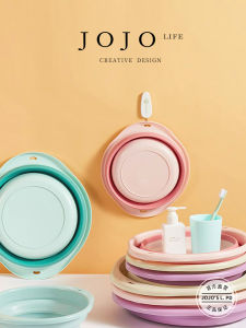 Large Transparent Foldable Face Washing Basin Travel Portable Plastic Household Cleaning Tools round Shape Mr Grocery