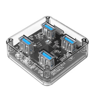 ORICO Transparent USB HUB 4 Ports USB3.0 Adapter Splitter Support External Micro USB Power Supply for Desktop Laptop Accessories