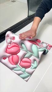 3D Cartoon Magic Diatom Mud Floor Mat 40x60cm德国硅胶泥吸水地墊厕所Kitchen Toilet Bath Pad 4 Layer Thick Non-Slip Alas Kaki