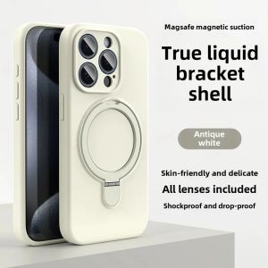 360° Rotating Ring Stand Magnetic Case for Magsafe IPhone Air 17 16 15 14 13 12 Pro Max i17 Mag Safe Liquid Silicone Phone Cover