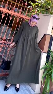 Promo!! Gamis Polos Jumbo Anya Crinkle Airflow Premium & Dress Wanita Crinkle Airflow Kekinian