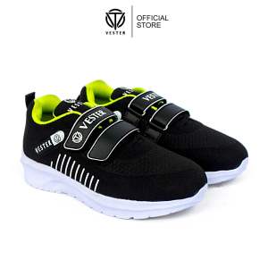 VESTER - Sepatu Sneaker Anak Perempuan Laki Laki Hitam Hijau Ukuran 28-40