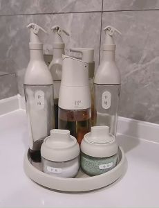 Multifunctional Kitchen Storage Rack Rotatable Kitchen Organizer Bathroom Storage Tray