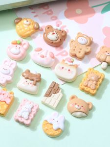 Cute Animal Resin DIY Accessories Creamy Glue Mobile Phone Case Hair Clip Fridge Magnet Keychain Handmade Craft Supplies