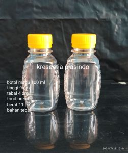 botol madu 100 ml steril food grade tebal isi 100 pcs as