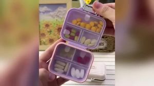 Pink/Purple/White Pill Box Mini Pill Organizer 7 Compartment Medicine Pill Case Portable Jewelry Organizer Outdoor Traveling Use
