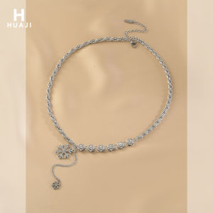 สร้อยคอรูปตัวอักษรสnowflake ประดับเพชรสำหรับผู้หญิง ดีไซน์หรูหรา เครื่องประดับแฟชั่น สร้อยคอแบบใหม่ 2025 ที่เป็นที่นิยม