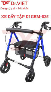 Xe đẩy tập đi dành cho người lớn tuổi GBM-035 - Khung tập đi có ghế ngồi tiện lợi