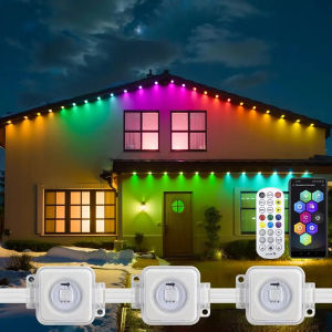 Đèn LED Thông Minh Gắn Mái Nhà Ngoài Trời Điều Khiển Bằng Ứng Dụng/điều Khiển Từ Xa Tự Lắp Đặt Chống Nước IP67 Trang Trí Mái Nhà/tiệc Tùng Nhiều Màu Sắc.