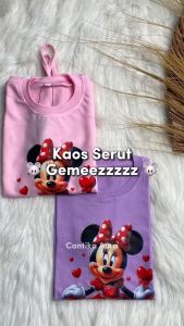Kaos Serut Crop Top Anak Perempuan Mickey Minnie Mouse | Atasan 1 - 14 Tahun