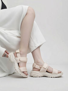 Skechers | Dép Quai Hở Ngón Chân Gót Dày Dán Magic Tape Thoáng Khí Tăng Chiều Cao