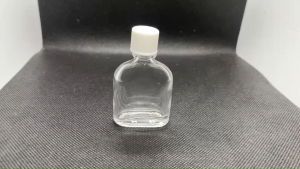 ขวด 15 มล. (100 ใบ) แก้ว แบนใส วาเป็ก+ฝาขาว สำหรับเก็บเหล้า, น้ำมันหอย, สารเคมี คุณภาพดี, ป้องกันการรั่ว, ขนาดพกพาสะดวก