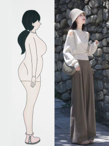 plus Size Knitted Top And Wide Leg Pants Fashionable Slimming Two Piece Set for Women Autumn Wear Casual Comfortable Ensemble