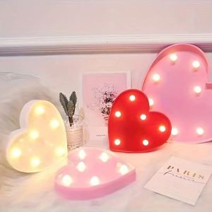 1 PC LED Letter Love Heart ไฟข้อเสนอแต่งงานโรแมนติกสารภาพฉากบรรยากาศตกแต่งไฟรูป