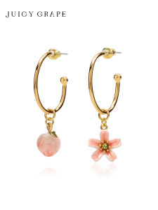 Summer Watermelon Ear Cuffs Womens Cute Circle Design Simple Personality Peach Ear Jewelry French Style Creative Gift Box