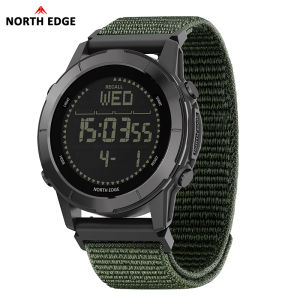 NORTH EDGE LITECORE Đồng Hồ Thể Thao Kỹ Thuật Số Dành Cho Nam Siêu Nhẹ 50M Chống Nước Ngoài Trời La Bàn Máy Đếm Bước Chân Dây Đeo Nylon Đèn Nền LED