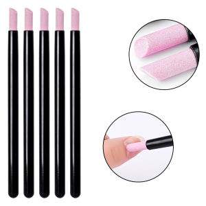 5Pcs/Set Nail Art Quartz Grinding Pen Cuticle Dead Skin Remover Scrub Nail File Gel Polish Removal Stick Manicure Cuticle Pusher